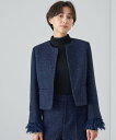 【SALE/50%OFF】ANAYI 【セットアップ対応商品】コズミックツイードクルー ジャケット アナイ ジャケット・アウター ノーカラージャケット ネイビー...