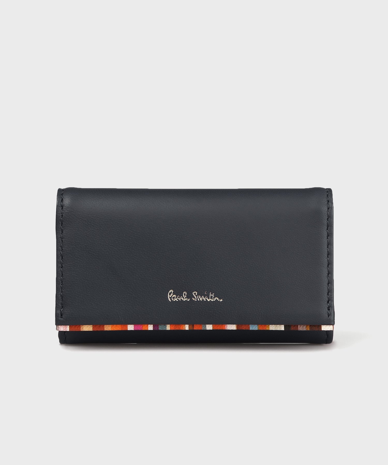 ポールスミス キーケース 【SALE／30%OFF】Paul Smith 【公式】クロスオーバーストライプトリム キーケース ポール・スミス　アウトレット 財布・ポーチ・ケース その他の財布・ポーチ・ケース ネイビー ピンク レッド ブラック【送料無料】