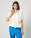 DRAWER M.SUMMER2 ギャザーカラーカットソーブラウス ドゥロワー トップス シャツ・ブラウス ホワイト ネイビー ブラック ベージュ【送料無料】