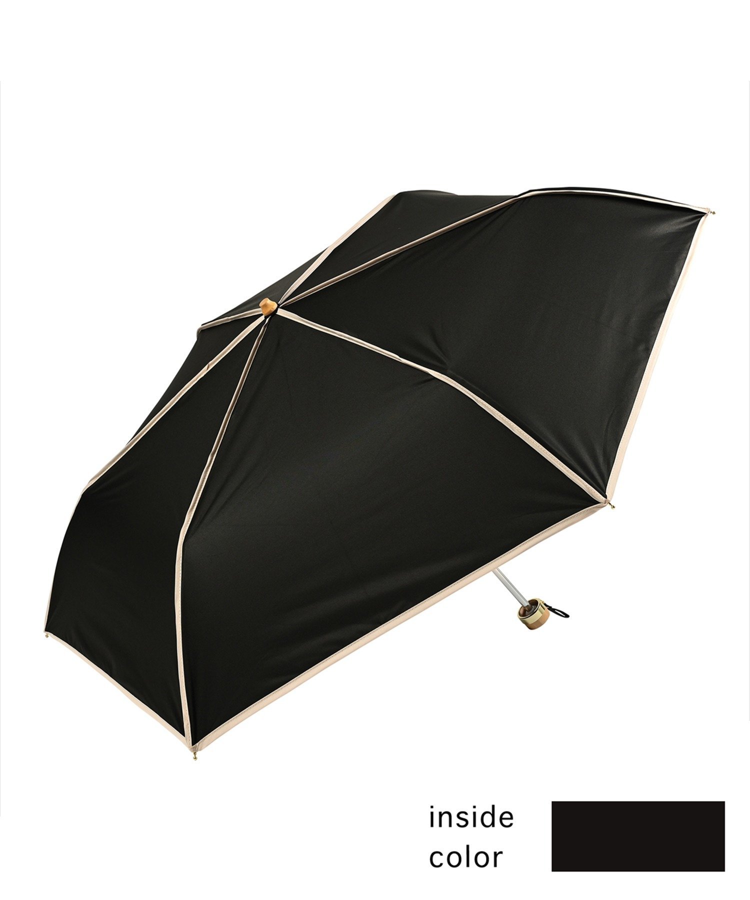 ADPOSION 【日傘 晴雨兼用】sun shade piping mini 50cm テットオム ファッション雑貨 折りたたみ傘 ブラック ベージュ