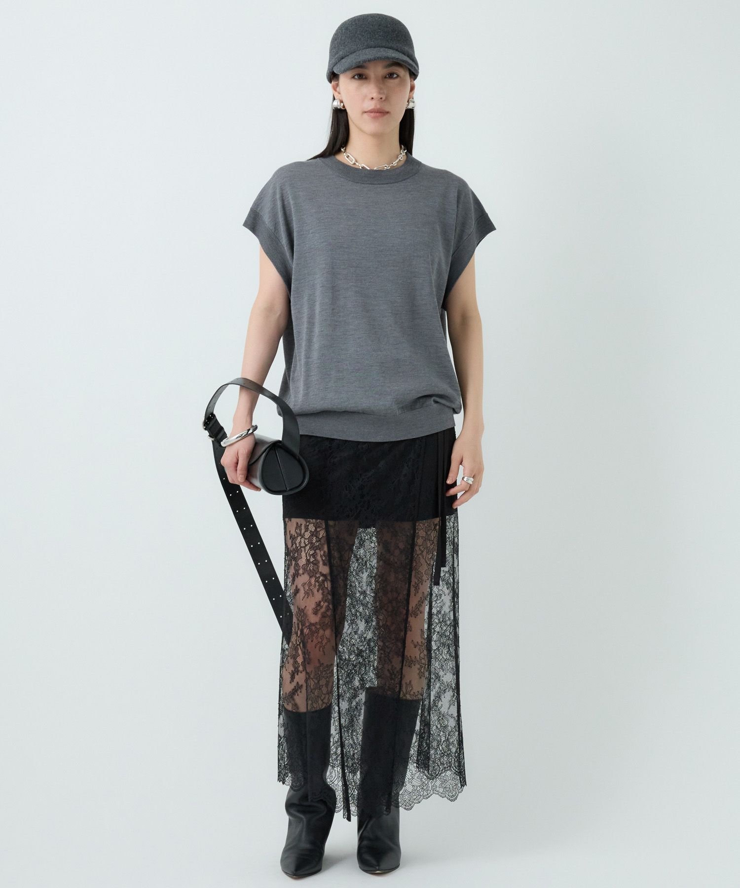 Chaos シルクココニットプルオーバー カオス トップス ニット グレー【送料無料】