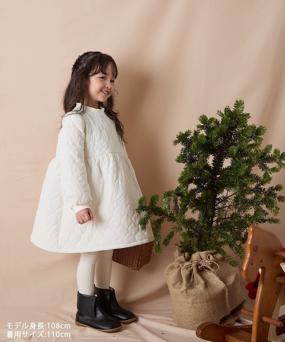 riziere 【リンクコーデ】キルティングワンピース リジェール ワンピース・ドレス ワンピース ホワイト ブラック【送料無料】のサムネイル