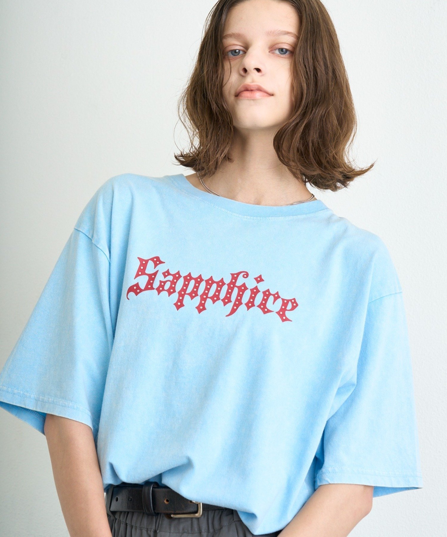 【WEB限定】SAPPFIREキラキラストーンTシャツ チャオパニックティピー トップス カットソー・Tシャツ パープル ブラック ブルー