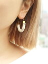 KU-CROISSANT KU-CROISSANT/(W)【DAVID AUBREY】ストーンフープピアス YSM COLLECTION クークロワッサン アク...