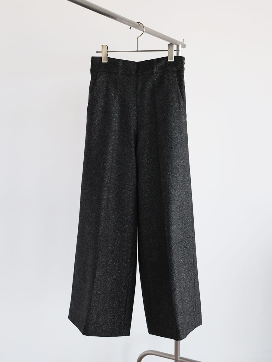【SALE／10%OFF】Vin ラメツイードワイドパンツ ヴァン パンツ その他のパンツ ブラック ベージュ【送料無料】