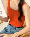 【SALE/50%OFF】Girly Doll Girly Doll/リブニットタンクトップ ドゥーラ ドゥーラ トップス ノースリーブ・タンクトップ ベージュ ブラック オレンジ グレー ブルー ホワイト