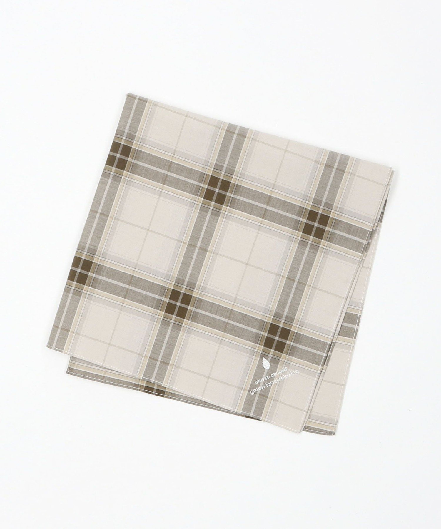 【SALE/30%OFF】UNITED ARROWS green label relaxing GLR 刺しゅう チェック ハンカチ ユナイテッドアローズ アウトレット ファッション雑貨 ハンカチ・ハンドタオル レッド ブラウン ホワイト ベージュ
