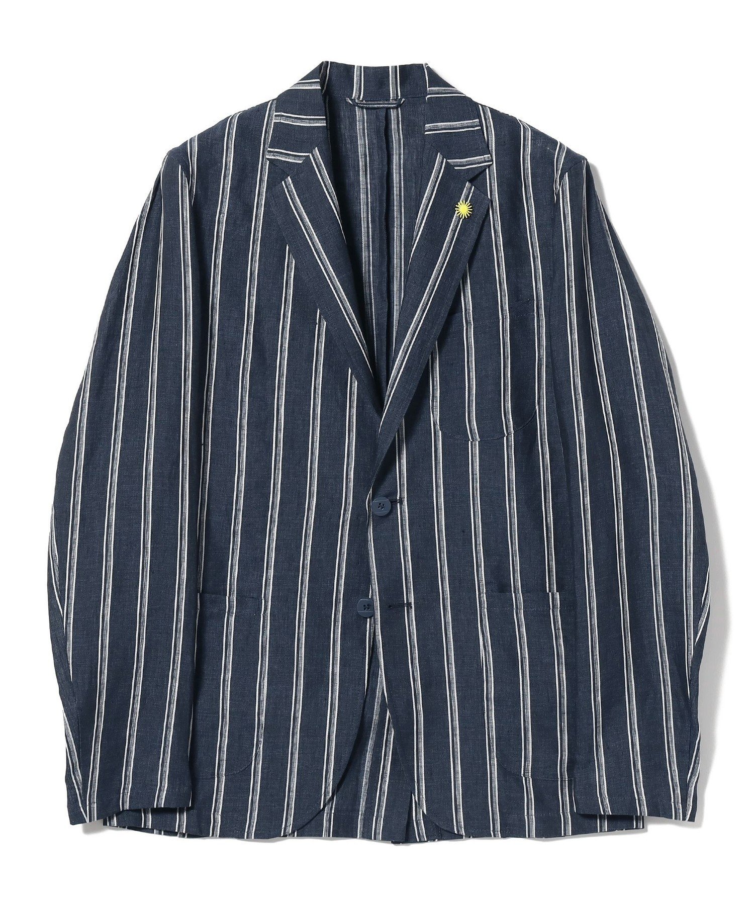 【SALE/20%OFF】Brilla per il gusto GIANNETTO * Brilla per il gusto / 別注 リネン 2トーンストライプ ジャケット ビームス アウトレット ジャケット・アウター テーラードジャケット・ブレザー ネイビー【送料無料】