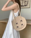 Liaa Liaa/(W)リボン刺繍 編みバッグ かごバッグ ミニョントレフル ルームヨンマルサンセレクティッド バッグ かごバッグ ベージュ