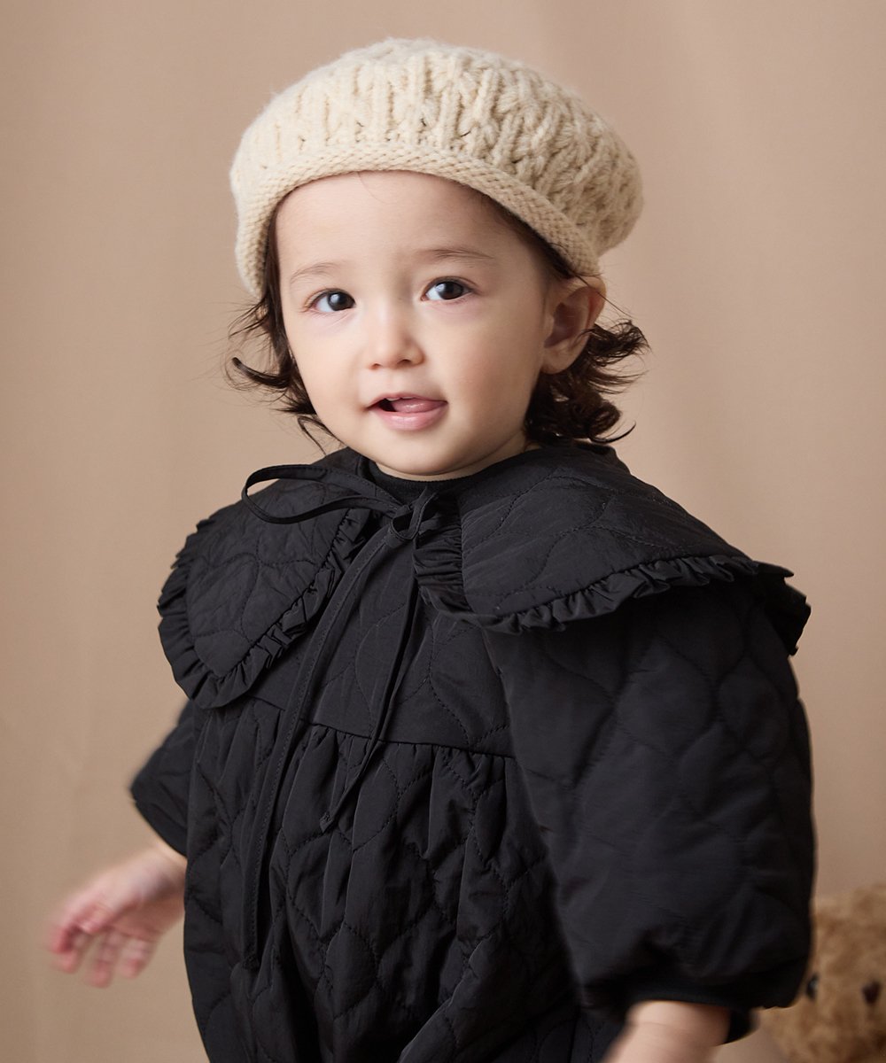 riziere キルティングフリル付け衿 リジェール ファッション雑貨 付け襟 ホワイト ブラック