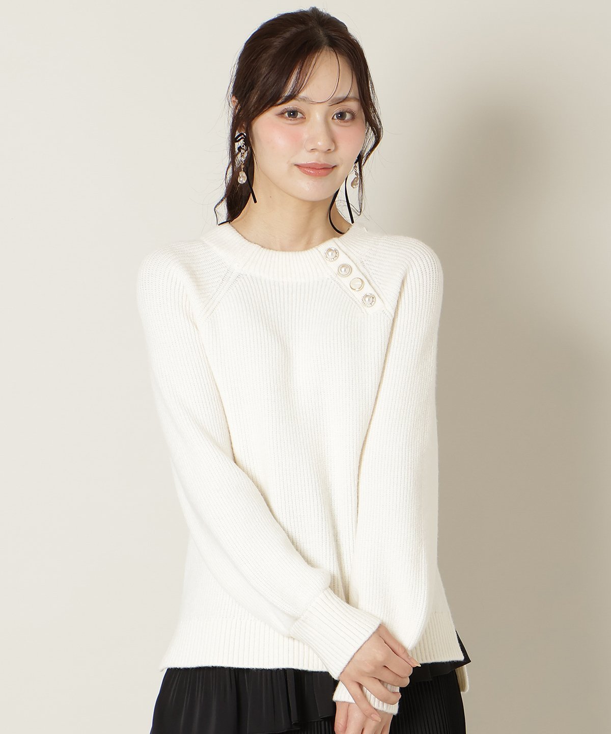 WILLSELECTION 【11/13(thu)10時発売】アソートボタンデザインニット ウィルセレクション トップス ニット ピンク ホワイト【送料無料】