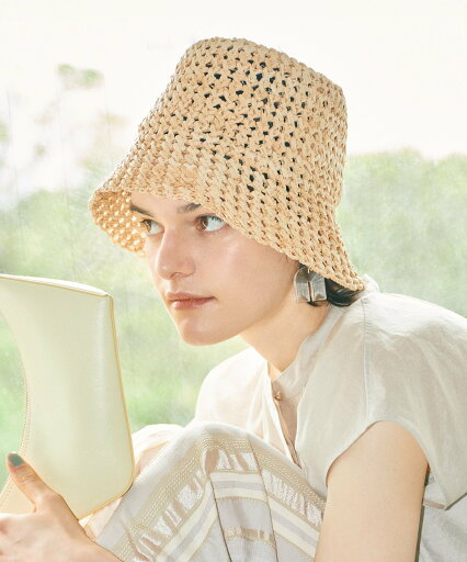 【SALE/50%OFF】ROPE' 透かし編みラフィアバケットハット ロペ 帽子 ハット ベージュ【送料無料】 【SALE/50%OFF】ROPE' 透かし編みラフィアバケットハット ロペ 帽子 ハット ベージュ【送料無料】
