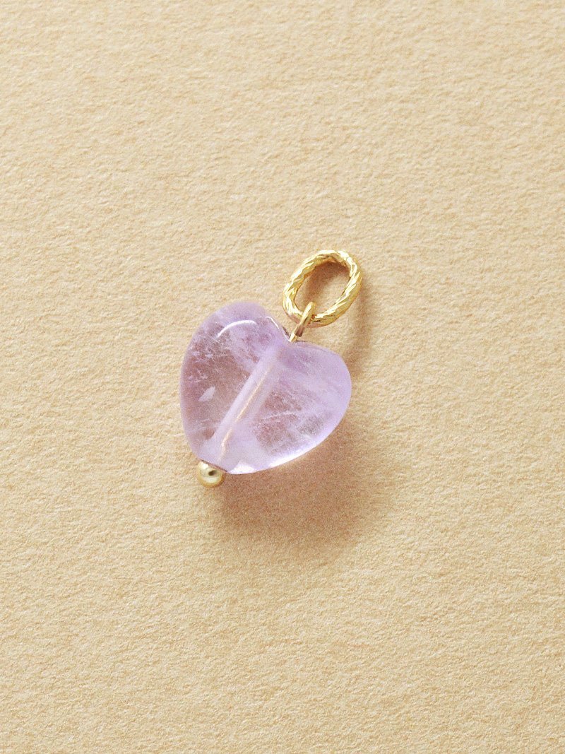 TAKE-UP 【Lively】K10 アメジスト ハートネックレスチャーム テイクアップ ファッション雑貨 チャーム・キーチェーン イエロー【送料無料】