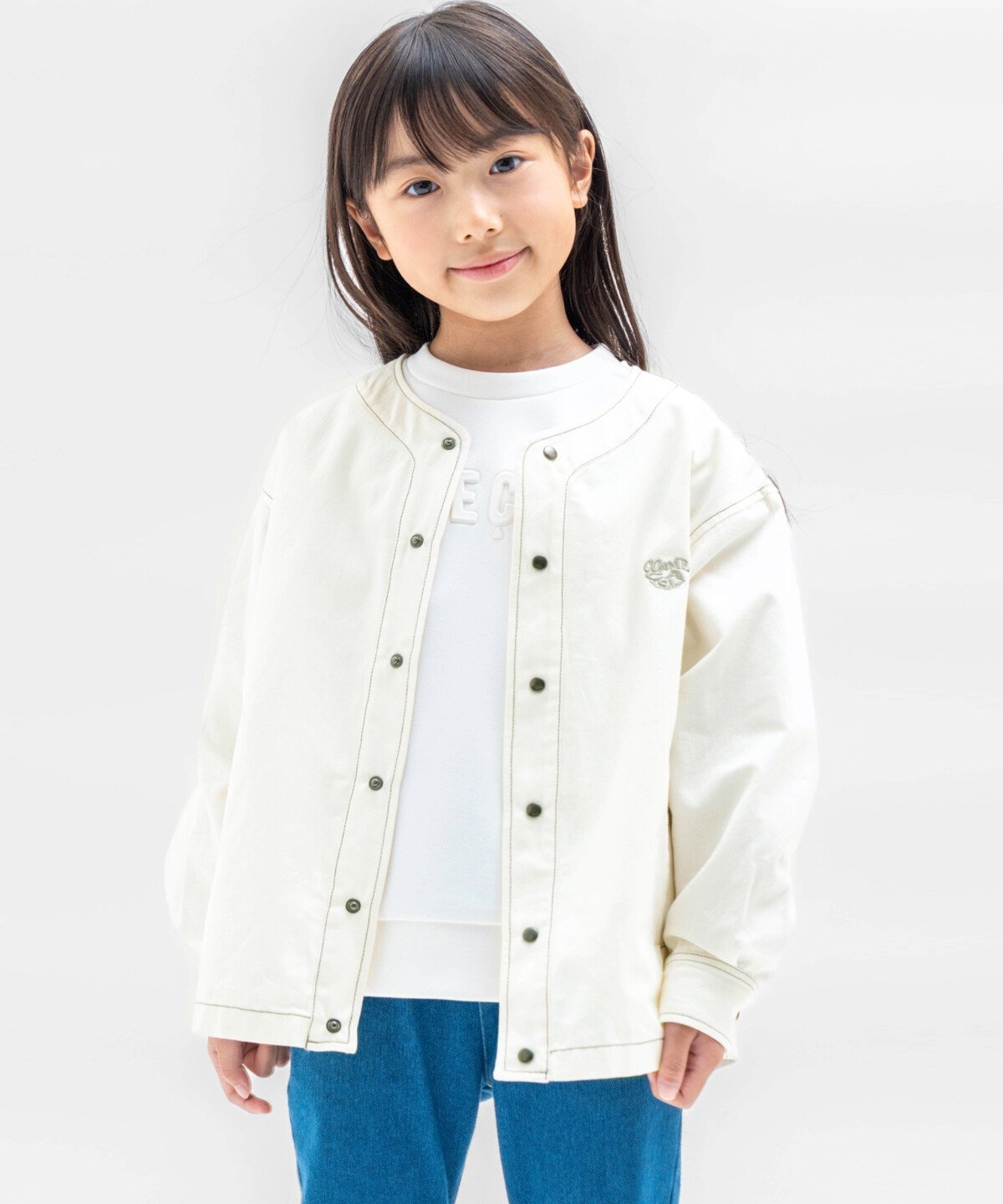 【SALE/55%OFF】COMME CA ISM 長袖シャツブルゾン コムサイズム ジャケット・アウター ブルゾン・ジャンパー ブルー ホワイト