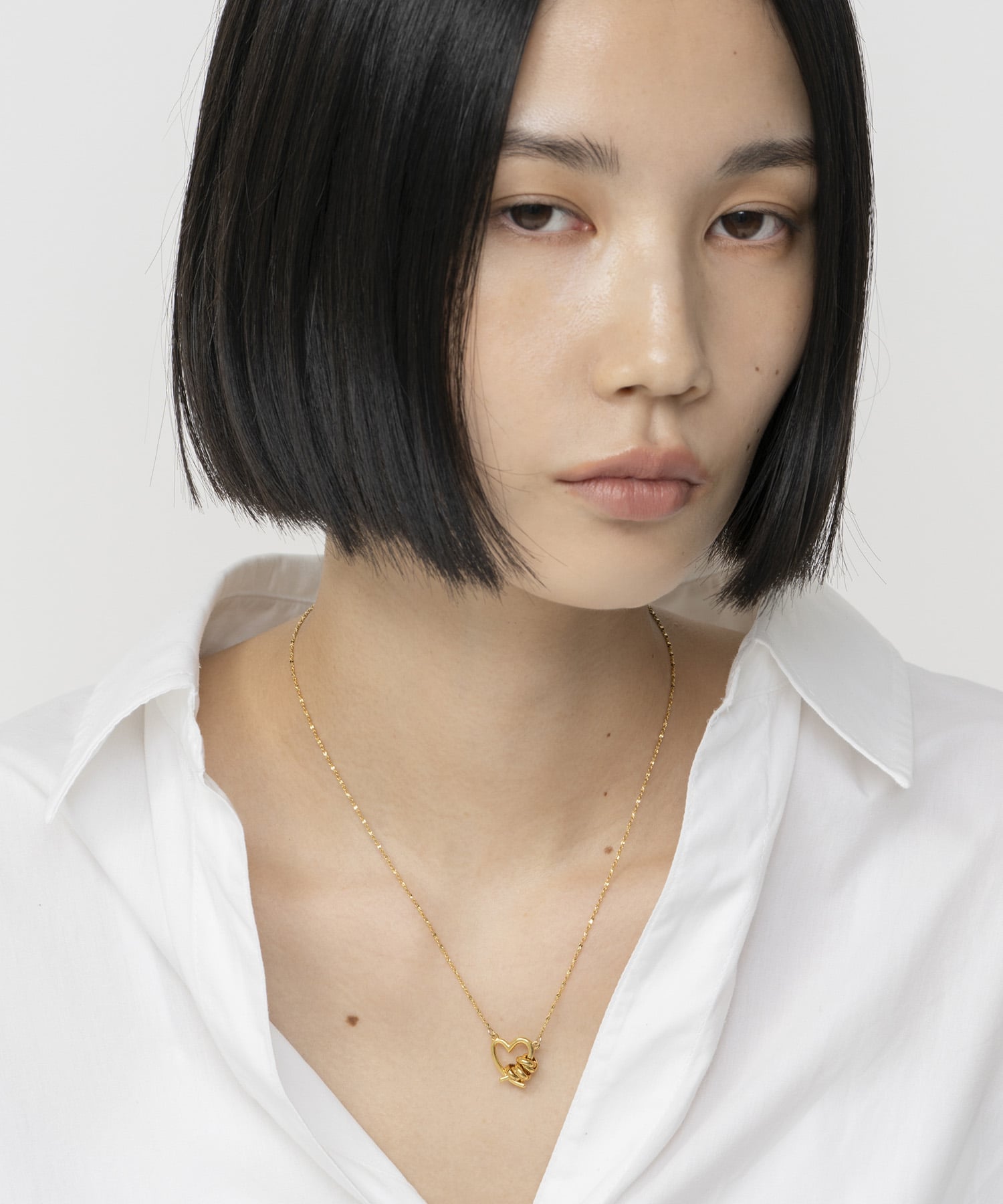 LAPUIS LAPUIS(ラピュイ)Line Coil Heart necklace B キャセリーニ アクセサリー・腕時計 ネックレス ゴールド【送料無料】