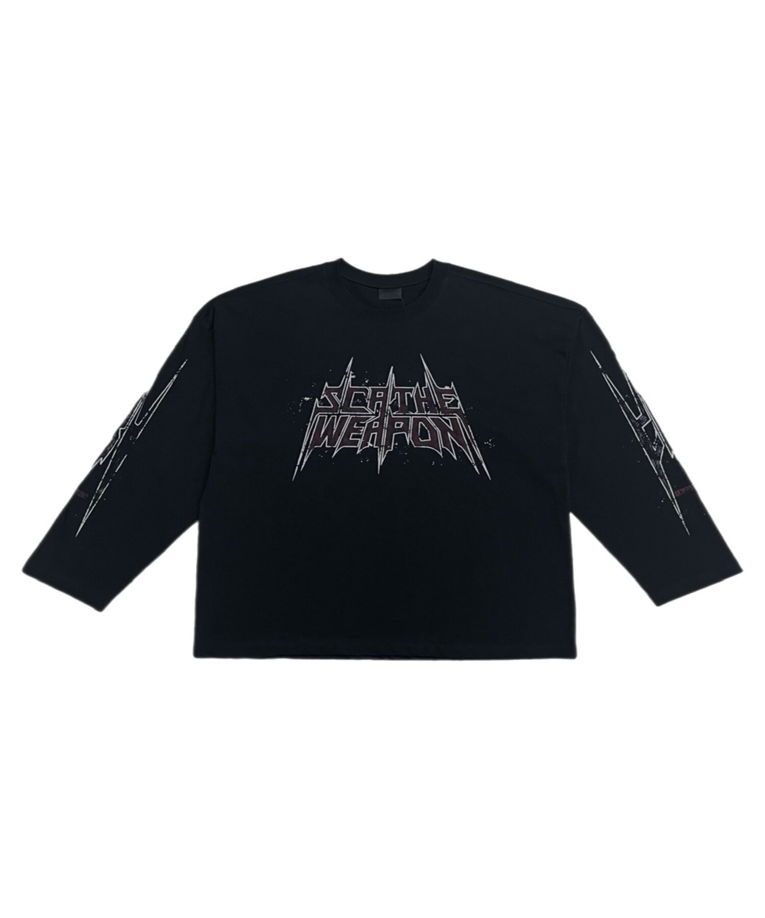 Chikashitsu + 【Chikashitsu +】oversized print long sleeve オーバーサイズ ロンT 長袖トップス ネバーマインドザエックスユー／チカシツプラス トップス カットソー・Tシャツ ブラック ホワイト【送料無料】