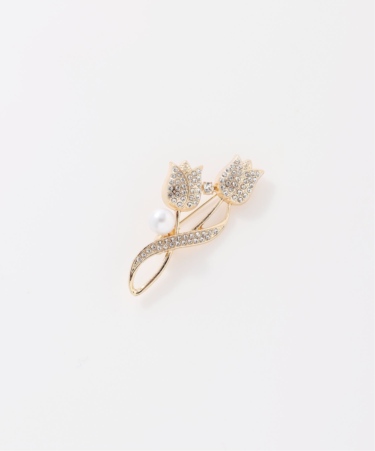 FReePLACe/(W)ビジュー チューリップブローチ ミニョントレフル ルームヨンマルサンセレクティッド アクセサリー・腕時計 ブローチ・コサージュ・バッジ ゴールド シルバー
