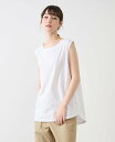 MELROSE CLAIRE 【ラウンドヘムインナータンクトップ】 メルローズクレール トップス ノースリーブ・タンクトップ ブラック ホワイト ベージュ