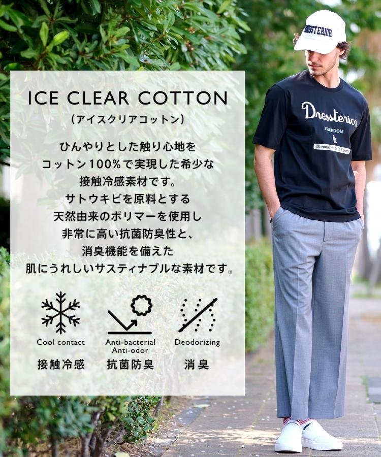 【接触冷感/抗菌防臭/消臭】ICE CLEAR COTTON ロゴT ドレステリア トップス カットソー・Tシャツ ブラウン ホワイト