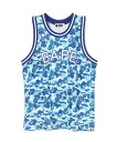 A BATHING APE ABC CAMO BASKETBALL TANK TOP ア ベイシング エイプ トップス ノースリーブ タンクトップ ブルー グリーン【送料無料】