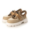 【SALE/50%OFF】ing 厚底スニーカーサンダル モード・エ・ジャコモ×イング シューズ・靴 サンダル ベージュ ブラック【送料無料】