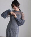 【SALE/78%OFF】PourVous 袖切り替えタイトワンピース結婚式パーティードレスお呼ばれオケージョンドレス同窓会 プールヴー ワンピース・ドレス ド...