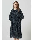 Aquascutum WOMEN 変形ドットプリントドレス アクアスキュータム ワンピース・ドレス ドレス ネイビー ホワイト【送料無料】