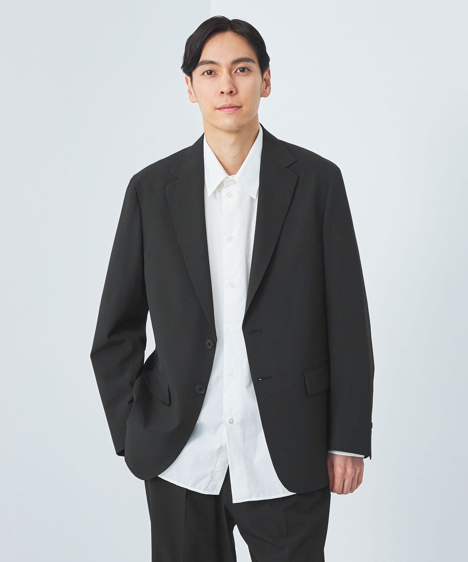 【SALE／50%OFF】UNITED ARROWS green label relaxing A+ PERTEX UNLIMITED リラックス ジャケット -ストレッチ・防シワ・撥水- ユナイテッドアローズ アウトレット ジャケット・アウター テーラードジャケット・ブレザー グレー ブラック【送料無料】