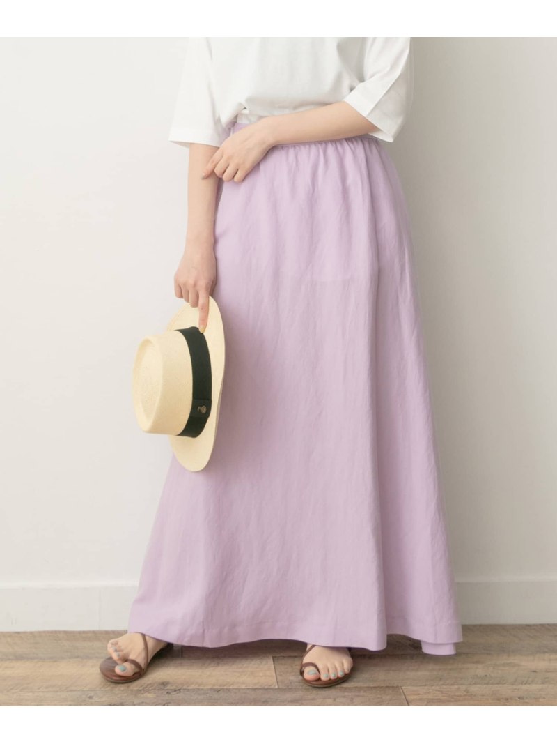 【SALE／70%OFF】ROSSO F by ROSSO リネンマキシフレアスカート アーバンリサーチロッソ スカート その他のスカート パープル ベージュ イエロー【送料無料】のサムネイル