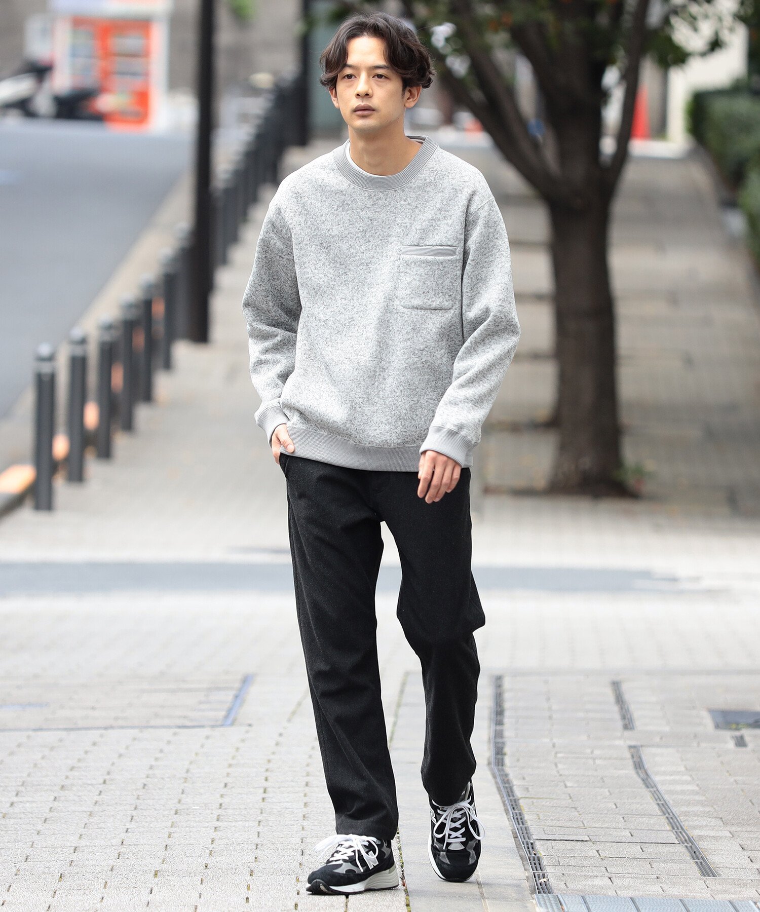BEAMS HEART/スウェット ニット フリース クルーネック メンズ