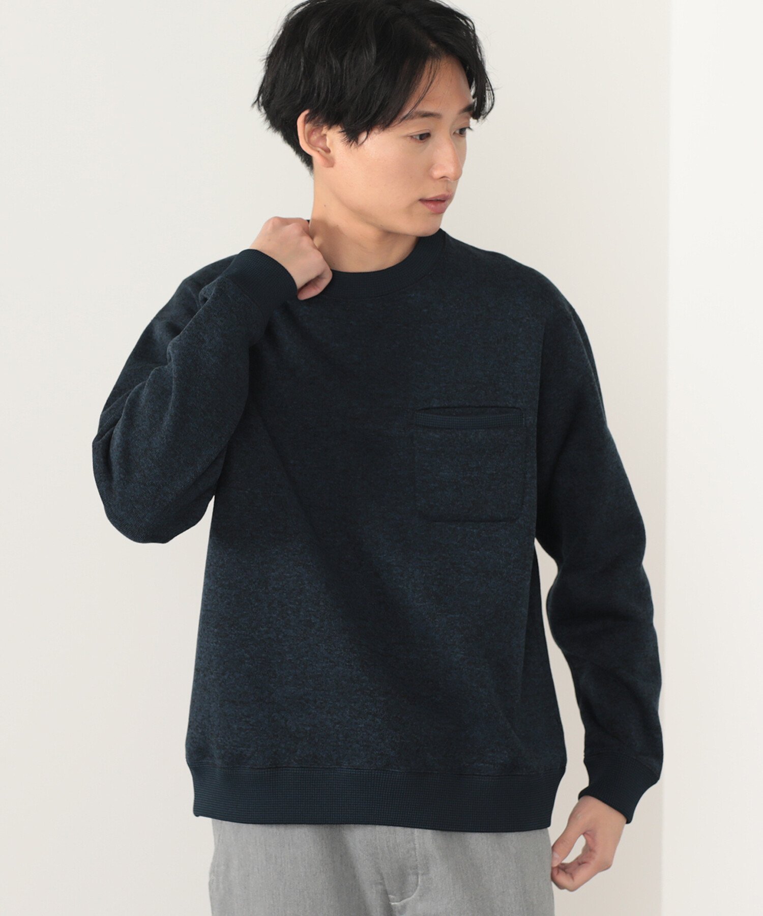 BEAMS HEART/スウェット ニット フリース クルーネック メンズ