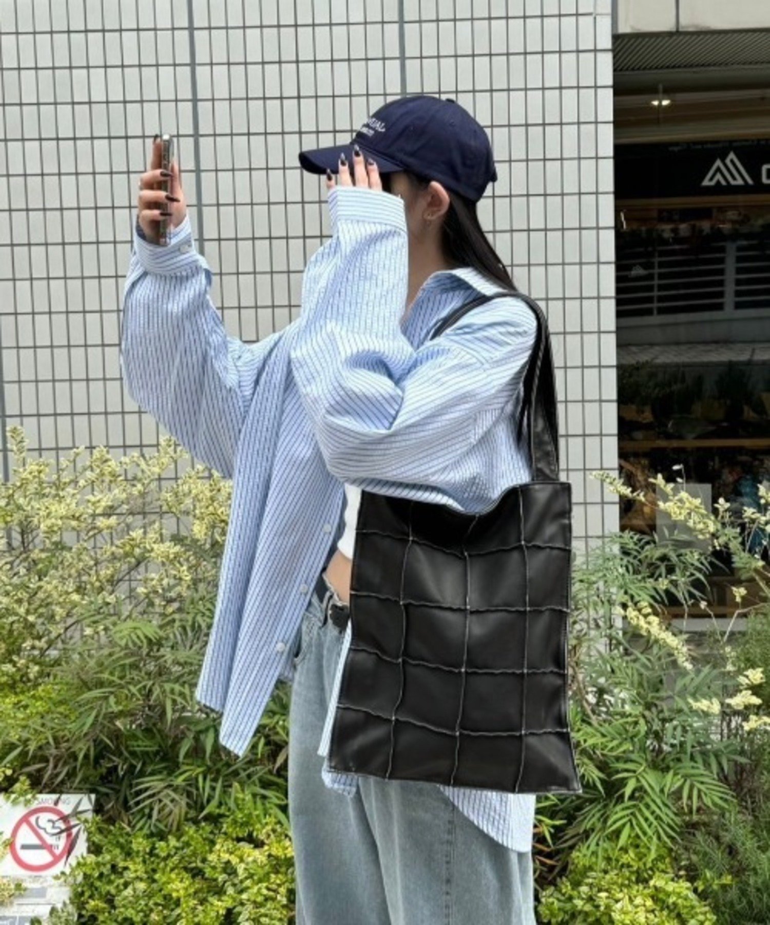 Chikashitsu + 【Chikashitsu+】box design tote bag ネバーマインドザエックスユー／チカシツプラス ..