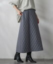 【SALE/40%OFF】la.f... キルトタフタスカート≪洗濯機で洗える≫ ラ・エフ スカート その他のスカート グレー ブラック【送料無料】