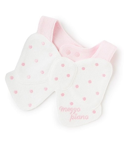 mezzo piano リボン型 スタイ ナルミヤオンライン マタニティウェア・ベビー用品 その他のベビーグッズ ホワイト