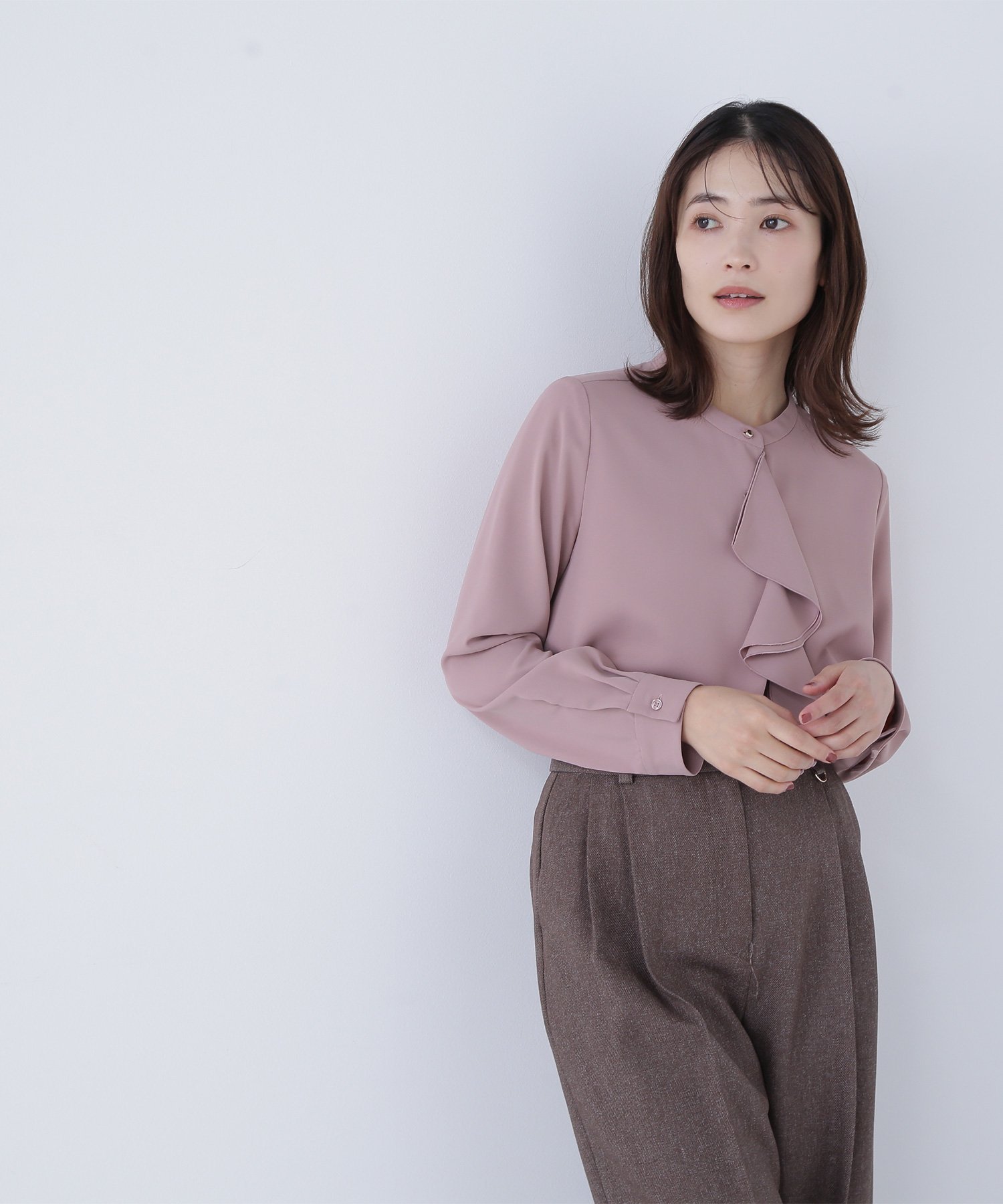 NATURAL BEAUTY BASIC ダブルラッフルボウブラウス ナチュラルビューティベーシック トップス シャツ・..