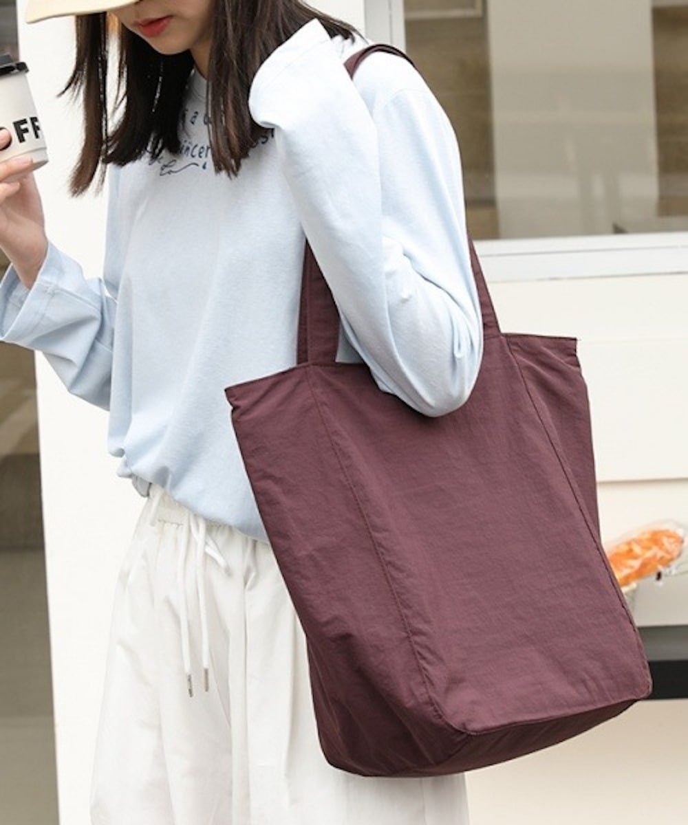 【SALE／20%OFF】Fun&Daily Fun&Daily/(U)F&D : カラー ナイロントートバッグ ファンアンドデイリー バッグ トートバッグ ブラック パープル