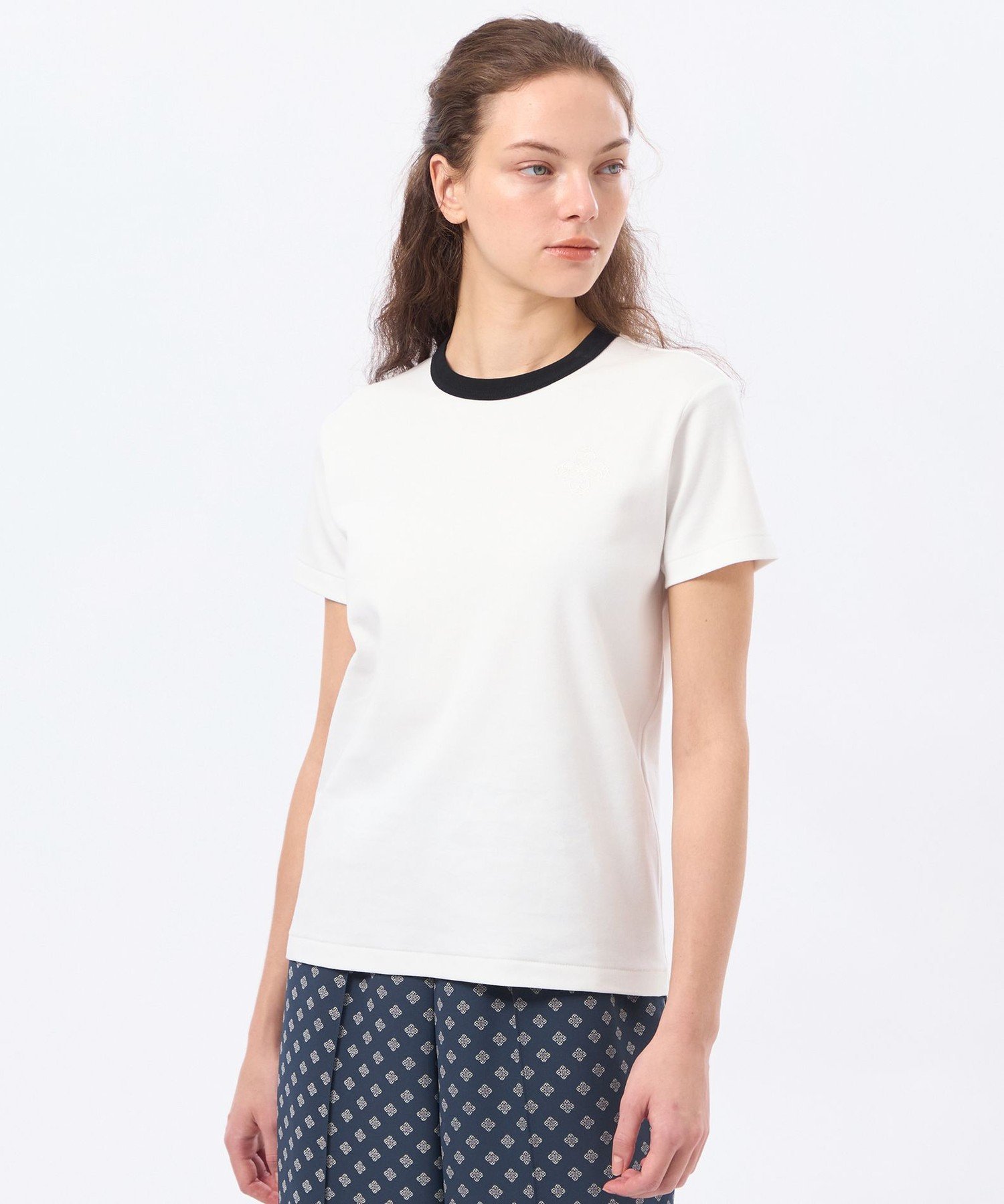 ラッケンブースリンガーネックTシャツ マッキントッシュ フィロソフィー トップス カットソー・Tシャツ ホワイト ネイビー ブラック