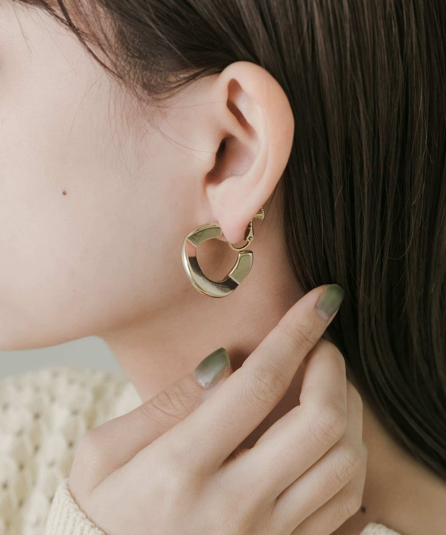 【SALE/50%OFF】SMELLY プレートデザインフープイヤリング スメリー アクセサリー・腕時計 イヤリング・イヤーカフ