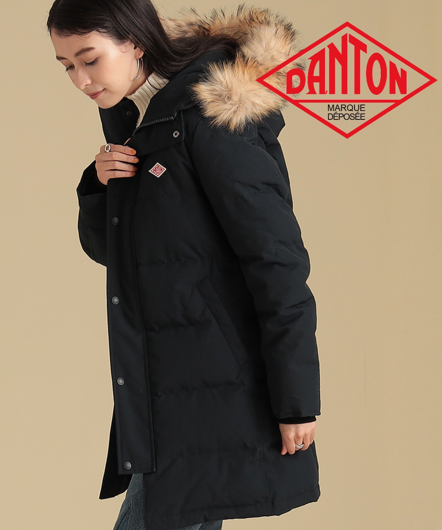 Ray BEAMS 【定番人気】DANTON / フード ダウン コート アウター ダントン danton ビームス ウイメン コート/ジャケット ダウンジャケット ブラック ネイビー【送料無料】