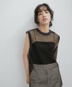 【SALE／30%OFF】ADAM ET ROPE' FEMME メッシュタンクトップ アダムエロペ トップス ノースリーブ・タンクトップ ブラック ホワイト【送料無料】