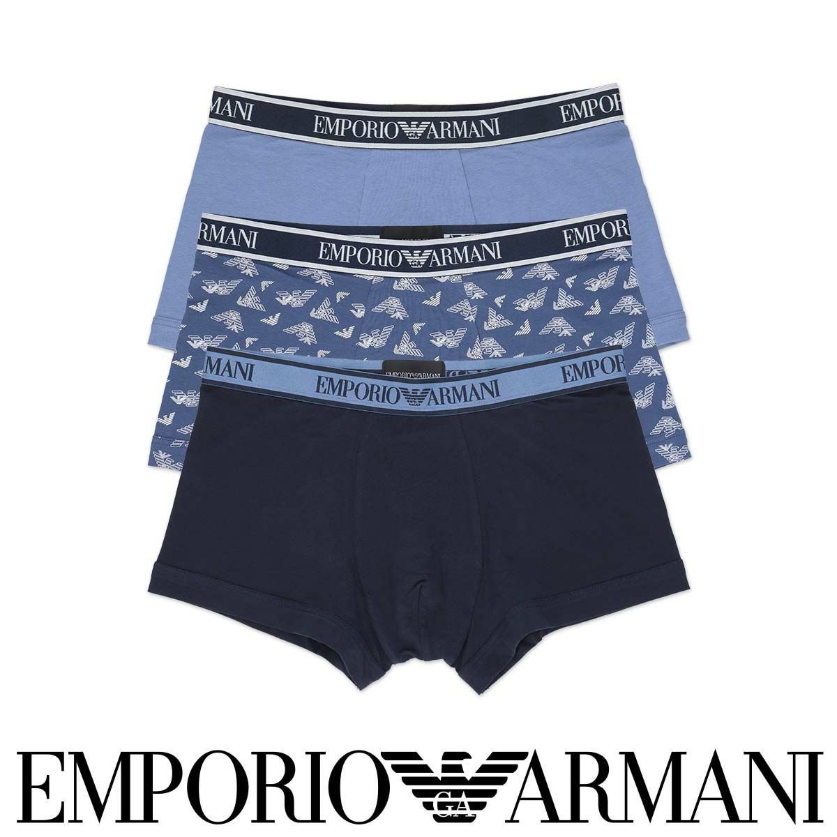 エンポリオアルマーニ ルームウェア メンズ EMPORIO ARMANI CORE LOGOBAND 3 PACK TRUNK 3Pパック メンズ コットン ボクサーパンツ ナイガイ インナー・ルームウェア ボクサーパンツ・トランクス【送料無料】