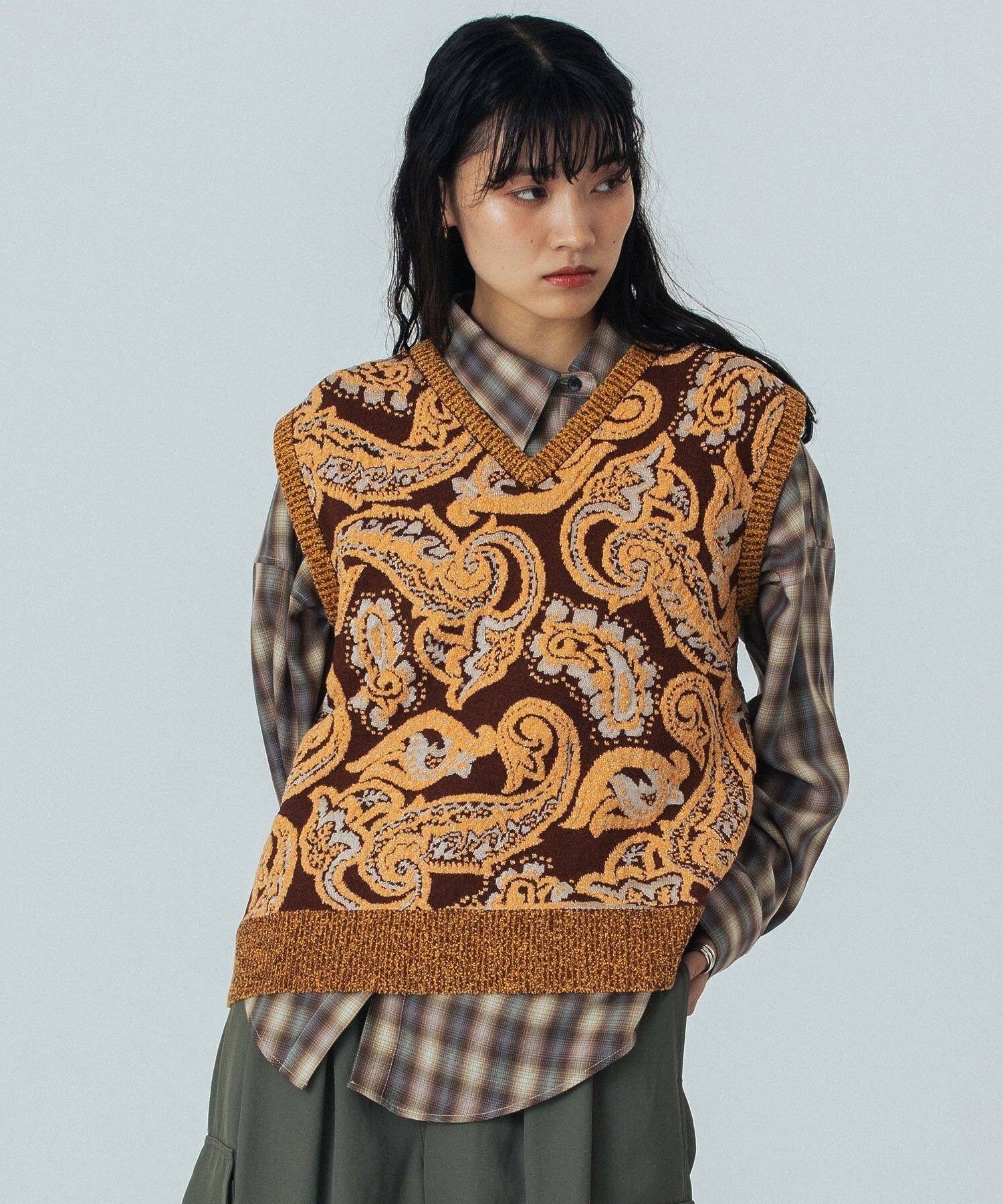 【SALE／37%OFF】ROSE BUD PAISLEY JAQUARD KNIT VEST ローズバッド トップス ニッ...