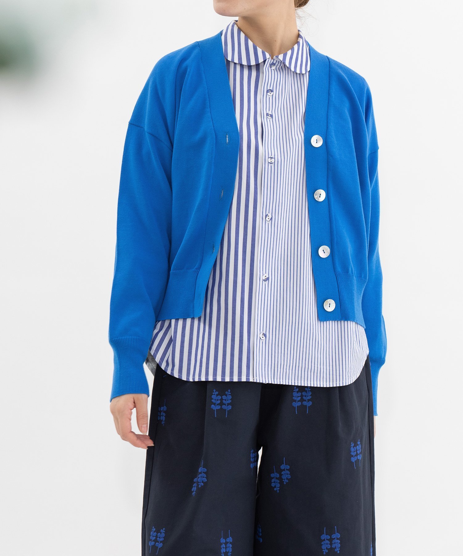 【SALE／30%OFF】nop de nod オーガニックコットンVカーディガン プードゥードゥー トップス カーディガン ブルー ピンク ブラック【送料無料】