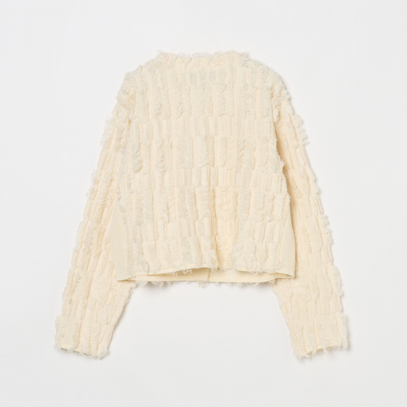 three dots BRIGHT COTTON FRINGE JACKET エリオポール トップス ニット ホワイト【送料無料】