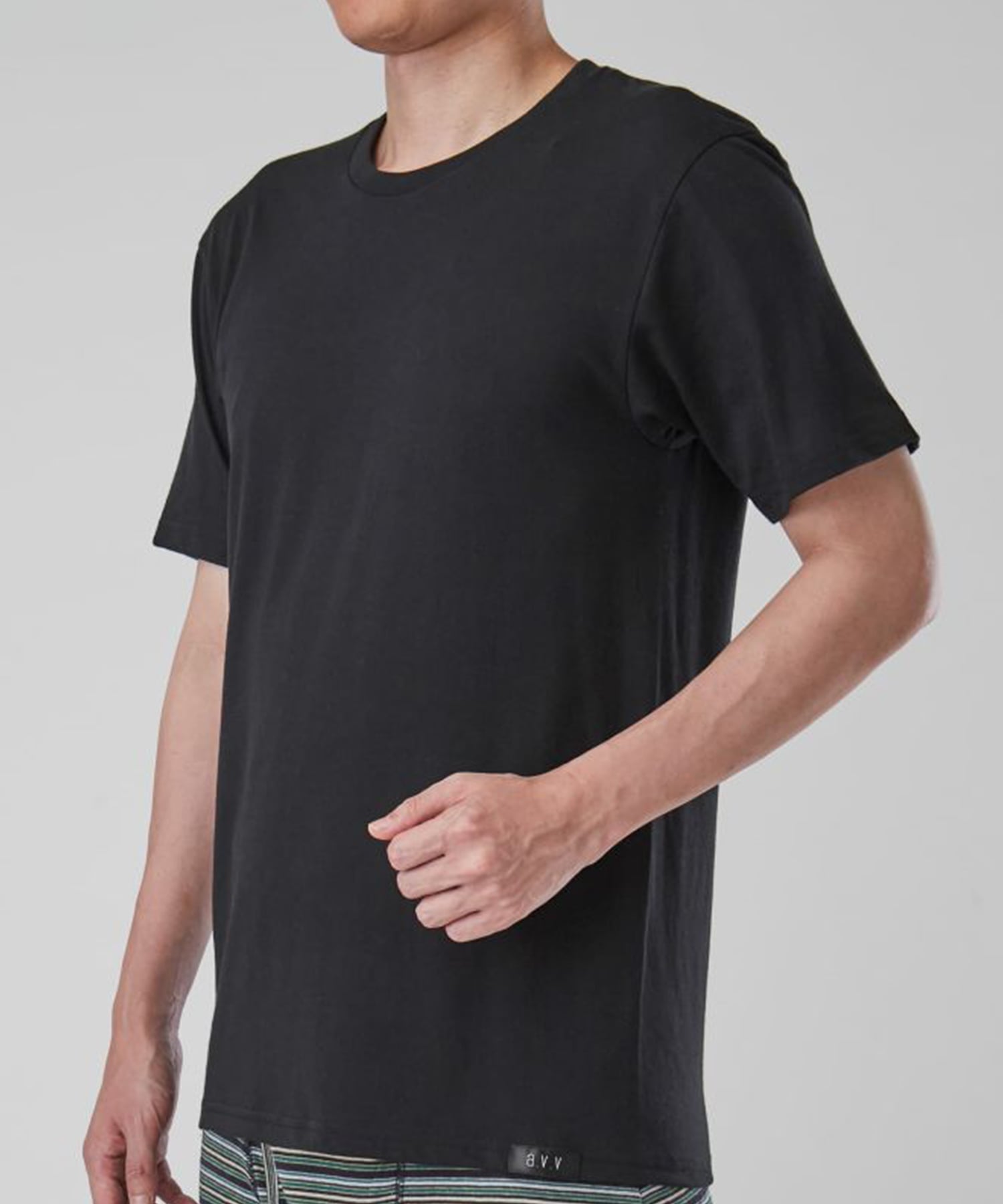 a.v.v Tシャツ 半袖 メンズ 綿 通気性 吸湿性 クルーネック 無地 シンプル カジュアル ブランド 夏服 ルームウェア 普段着 父の日 プレゼント 白 黒 ショップ-アルテキミコ トップス カットソー・Tシャツ ブラック ホワイト