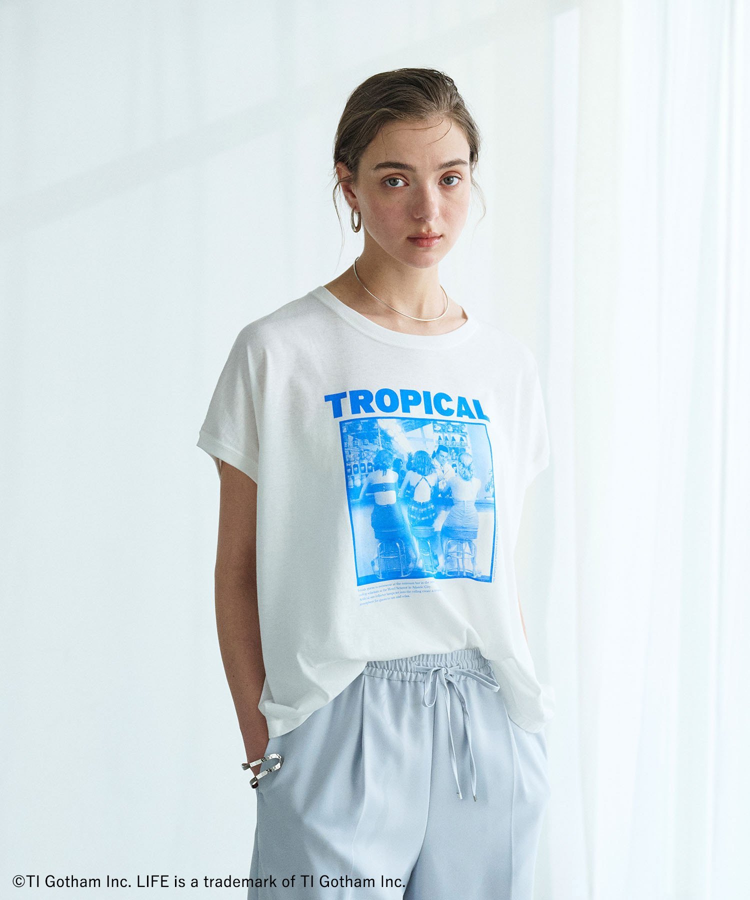 N.O.R.C 【LIFE PICTURE COLLECTION】TROPICAL Tシャツ ノーク トップス カットソー・Tシャツ ホワイト