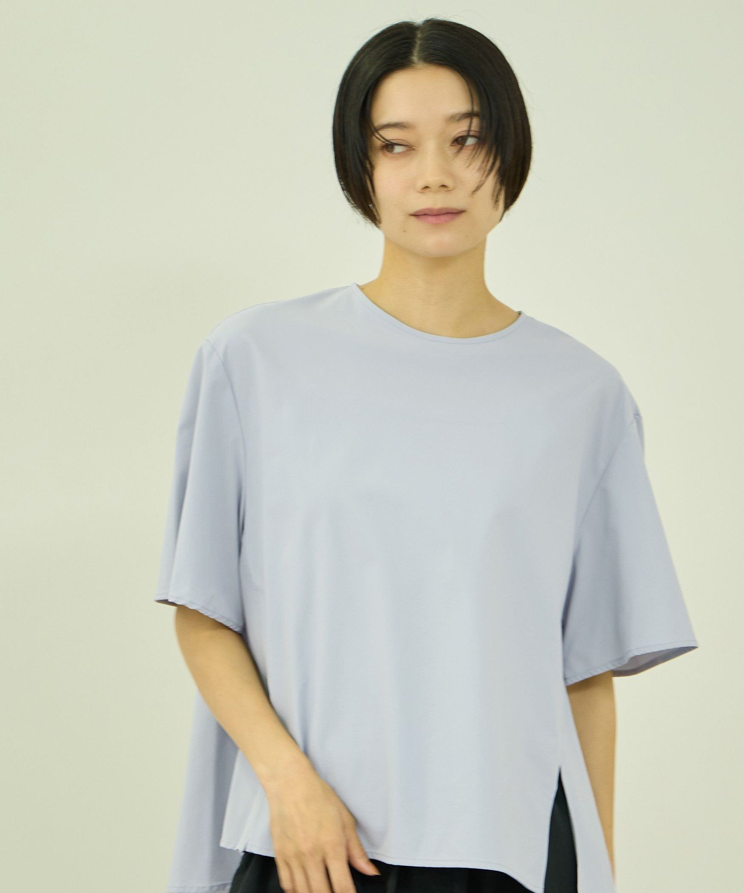 VICKY 【涼やかストレッチ】半袖ブラウス ビッキー トップス シャツ・ブラウス ブラウン ブラック ホワイト ブルー