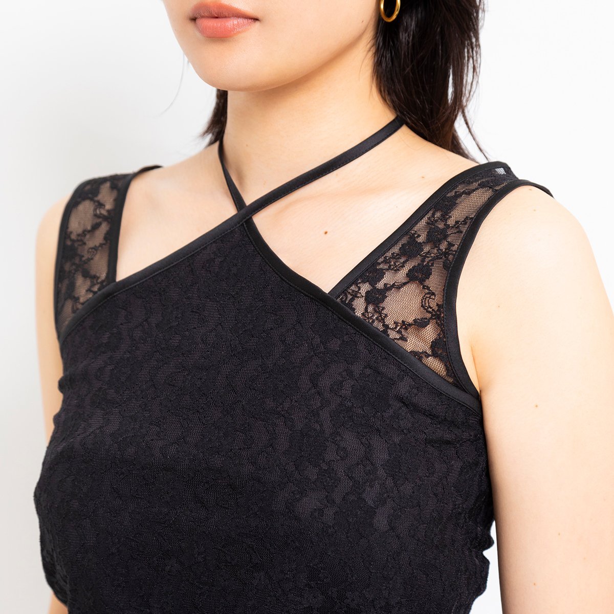 atmos pink atmos pink Halter neck lace tank top BLACK アトモス トップス ノースリーブ・タンクトップ ブラック