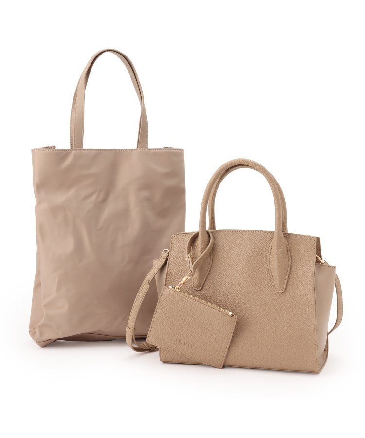 INDIVI ◆【合皮/マルチWAY/サブバッグ付】ミニショルダーバッグ インディヴィ バッグ ショルダーバッグ グレー ベージュ ネイビー ブラック【送料無料】