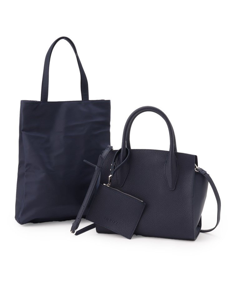 INDIVI ◆【合皮/マルチWAY/サブバッグ付】ミニショルダーバッグ インディヴィ バッグ ショルダーバッグ グレー ベージュ ネイビー ブラック【送料無料】